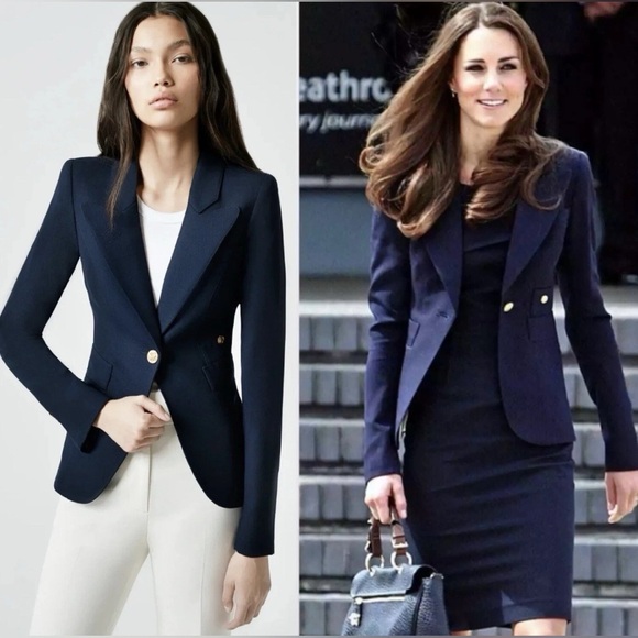 Smythe Duchess Blazer Size 8 Navy Single Breasted Wool Brass Buttons $725 - Picture 1 of 14
